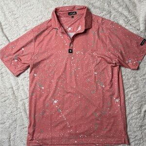 Bad Birdie Pink Splatter Polo Shirt